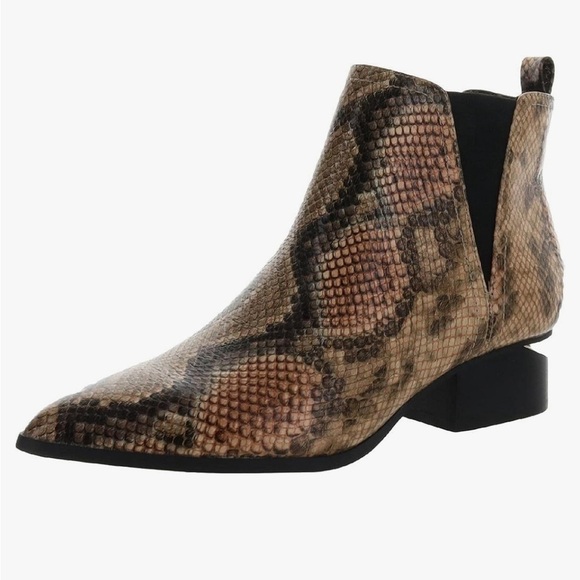 STEVEN NEW YORK Radical Ankle Boot Animal print, leather, unique heel Size 8.5 - Picture 1 of 13